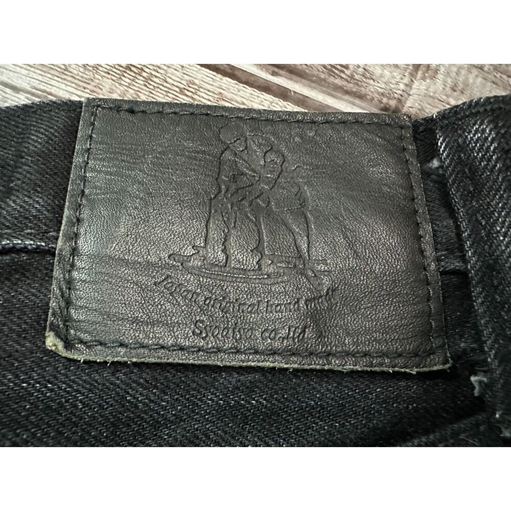 Syoaiya Selvedge Denim Button Fly jeans color mediun wash blck Size 31 Fits 29" - Picture 3 of 8
